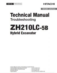 repair manual Hitachi Hybrid Excavator ZH 210LC-5B Troubleshooting Technical Manual PDF