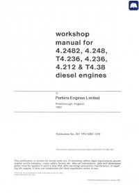 repair manual Perkins 4.2482, 4.248, T4.236, 4.236, 4.212, T4.38 Diesel Engines Workshop Manual PDF