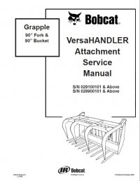 repair manual Bobcat Grapple 90” Fork, 90” Bucket VersaHandler Attachment Service Manual PDF