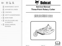 repair manual Bobcat 3RC60/SB/SC, 3RC70, 3RC72SB/SC Three-Point Rotary Cutter Service Manual PDF