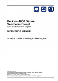 repair manual Perkins 4012, 4016 Series Vee-Form Diesel Engines Workshop Manual PDF