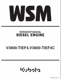repair manual Kubota V3800-TIEF4, V3800-TIEF4C Diesel Engines Workshop Manual PDF 9Y111-10853