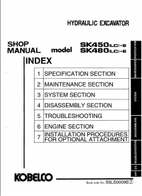 repair manual Kobelco SK450-6 SK450LC-6 SK480-6 SK480LC-6 Hydraulic Excavator Shop Manual PDF