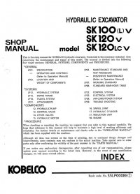 repair manual Kobelco SK100(L) V, SK120 V, SK120LC V Hydraulic Excavators Shop Manual PDF