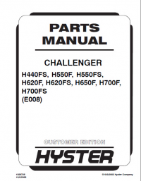 repair manual Hyster Challenger H440FS H550F H550FS H620F H620FS H650F H700F H700FS (E008) Forklift PDF Manuals