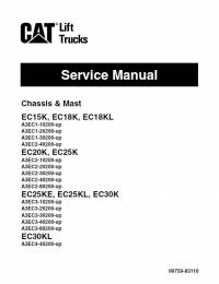 repair manual Cat Lift Trucks EC15/18K, EC18KL, EC20K, EC25K/KE/KL, EC30K/KL Service Manual PDF
