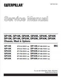 repair manual Cat Forklifts GP15K-GP35K, DP15K-DP35K Chassis, Mast & Options Service Manual PDF