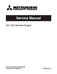 repair manual Caterpillar K21, K25 Gasoline Engines for Mitsubishi Forklifts Service Manual PDF