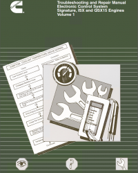 repair manual Cummins Electronic Control System Signature, ISX and QSX15 Engines Set of PDF Manuals