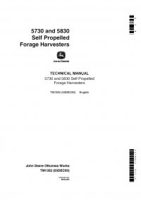 repair manual John Deere 5730 & 5830 Self Propelled Forage Harvesters TM1352 Technical Manual PDF