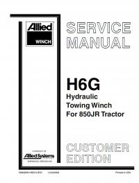 repair manual John Deere Allied Winch H6G Hydraulic Towing Winch For 850JR Tractor Service Manual PDF