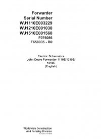 repair manual John Deere Forwarder 1110E 1210E 1510E Electric Schematics Manual F076056 PDF