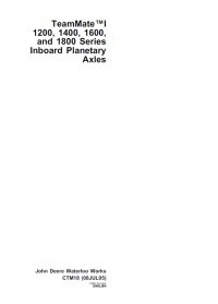 repair manual John Deere TeamMate 1200 1400 1600 1800 Series Inboard Planetary Axles CTM18 PDF