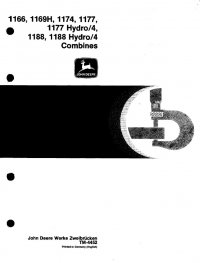 repair manual John Deere 1166 1169H 1174 1177 1177Hydro4 1188 1188Hydro4 Combines TM4452 Technical Manual PDF
