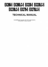 repair manual Hitachi Excavators EX200(LC)-5, EX220(LC)-5, EX230LC-5, EX270(LC)-5 Technical Manual PDF