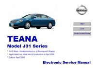 repair manual Nissan Teana Model J31 Series 2004-2006 Electronic Service Manual