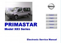 repair manual Nissan Primastar Model X83 Series 2001-2014 Electronic Service Manual PDF