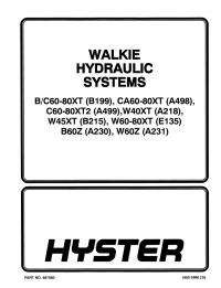 repair manual Hyster Class 3 Electric Motor Hand Trucks PDF Service Manuals