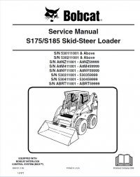 repair manual Bobcat S175/S185 Skid Steer Loader Service Manual PDF