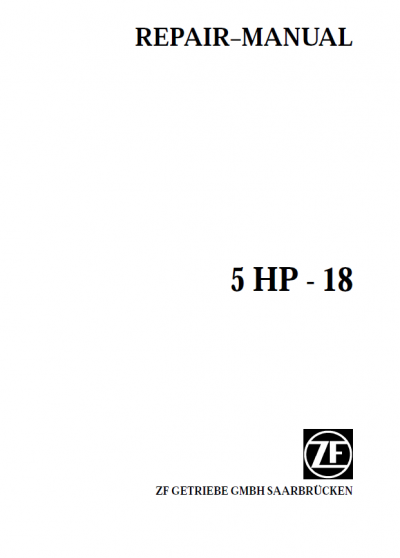 ZF 5 HP-18 Repair Manual PDF Download