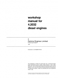 repair manual New Holland Perkins Diesel Engine 4.2032 Workshop Manual PDF