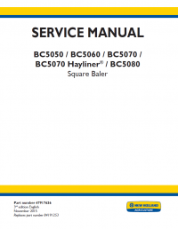 repair manual New Holland BC5050/5060/5070/5080 Square Baler Service Manuals PDF