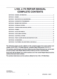 repair manual New Holland L160 & L170 Skid Steer Repair Manual PDF