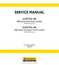 repair manual New Holland L230 / C238 Tier 4A Loaders Service Manual PDF