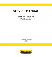 repair manual New Holland E35B SR/E39B SR Mini Excavator Service Manual PDF