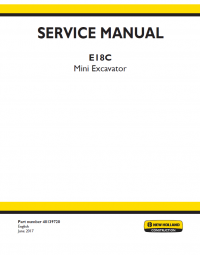 repair manual New Holland E18C Mini Excavator Service Manual PDF