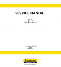 repair manual New Holland E17C Mini Excavator Service Manuals PDF