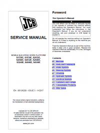 repair manual JCB Mobile Elevating Work Platform S1530E, S1930E, S2032E, S2046E, S2632E, S2646E, S3246E, S4046E, S
