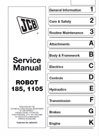 repair manual JCB Skid Steer Robot 185, 1105 Service Manual PDF