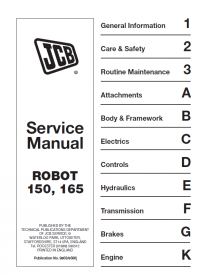repair manual JCB Skid Steer Robot 150, 165 Service Manual PDF