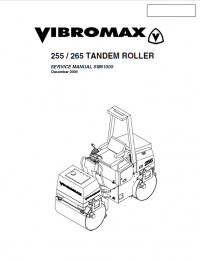 repair manual JCB Vibromax Tandem Rollers 255, 265 Service Manual SM61005 PDF