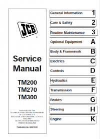 repair manual JCB Teletruks TM200, TM270, TM300 Service Manual PDF
