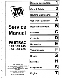 repair manual JCB Tractors Fastrac 125, 135, 145, 150, 155, 185 Service Manual PDF