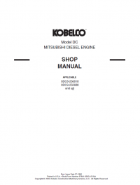 repair manual Mitsubishi Diesel Engine DC model for Kobelco PDF Shop Manual