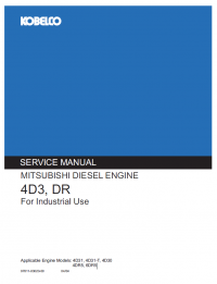 repair manual Mitsubishi Diesel Engine 4D3, DR for Kobelco vehicle Shop Manual
