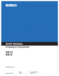repair manual Kobelco Hydraulic Excavator SK14 and K914 Shop Manual PDF