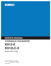 repair manual Kobelco K912-II & K912LC-II Excavator Service Manual PDF