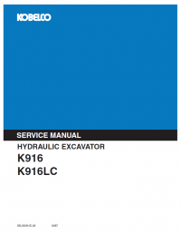 repair manual Kobelco K916 & K916LC Hydraulic Excavator Service manual PDF