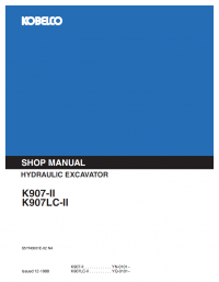 repair manual Kobelco K907-II & K907LC-II Hydraulic Excavator PDF Shop Manual