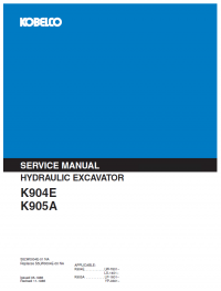 repair manual Kobelco K904E & K905A Hydraulic Excavator PDF Service Manual