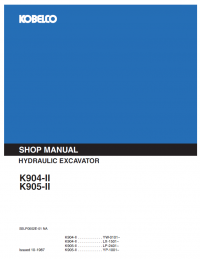 repair manual Kobelco K904-II & K905-II Hydraulic Excavator PDF Shop Manual
