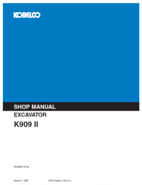 repair manual Kobelco K909-II Excavator Shop Manuals PDF