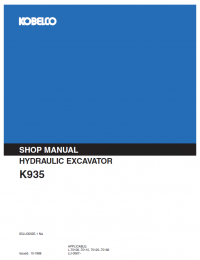 repair manual Kobelco K935 Hydraulic Excavator Shop Manual PDF