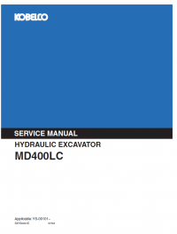 repair manual Kobelco MD400LC Hydraulic Excavator PDF Shop Manual