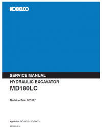 repair manual Kobelco MD180LC Hydraulic Excavator Service Manual PDF
