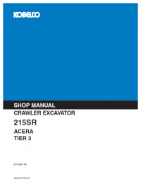 repair manual Kobelco Crawler Excavator 215SR Acera Tier 3 Shop Manual PDF